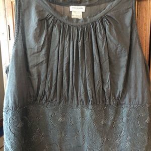 Dries Van Noten grey embellished sleeveless blouse
